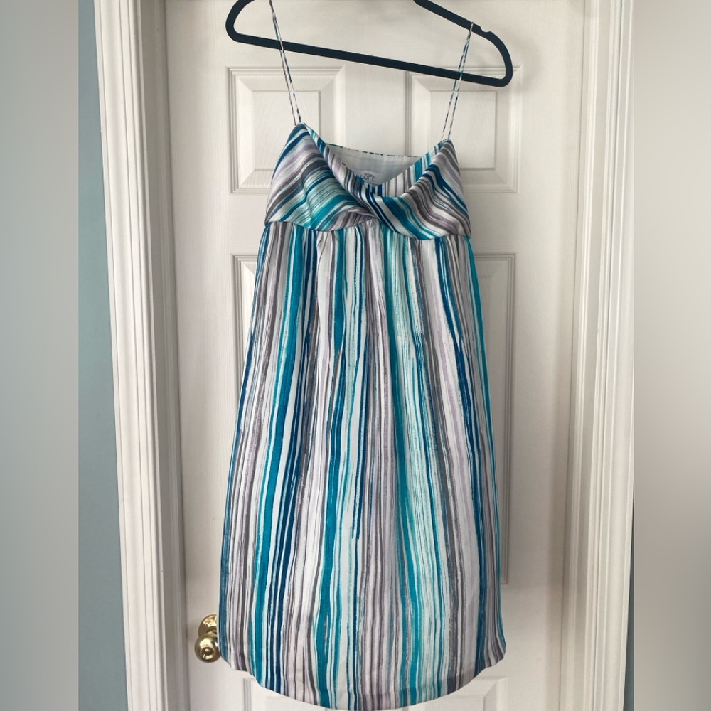 Striped Blue and Gray Dress